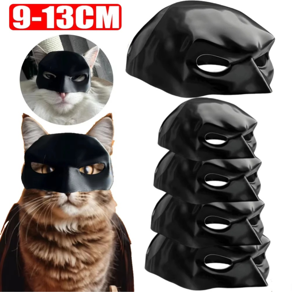 Bat Cat Avenger Mask Black Matte Bat Mask Superhero Pet Toys Cat Bat Pet Man Mask for Cat and Dogs Spooky Make-up Party Toy