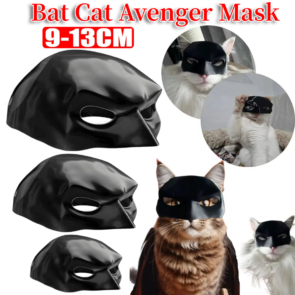 Bat Cat Avenger Mask Black Matte Bat Mask Superhero Pet Toys Cat Bat Pet Man Mask for Cat and Dogs Spooky Make-up Party Toy