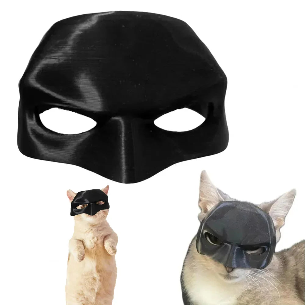 Bat Cat Avenger Mask Black Matte Bat Mask Superhero Pet Toys Cat Bat Pet Man Mask for Cat and Dogs Spooky Make-up Party Toy