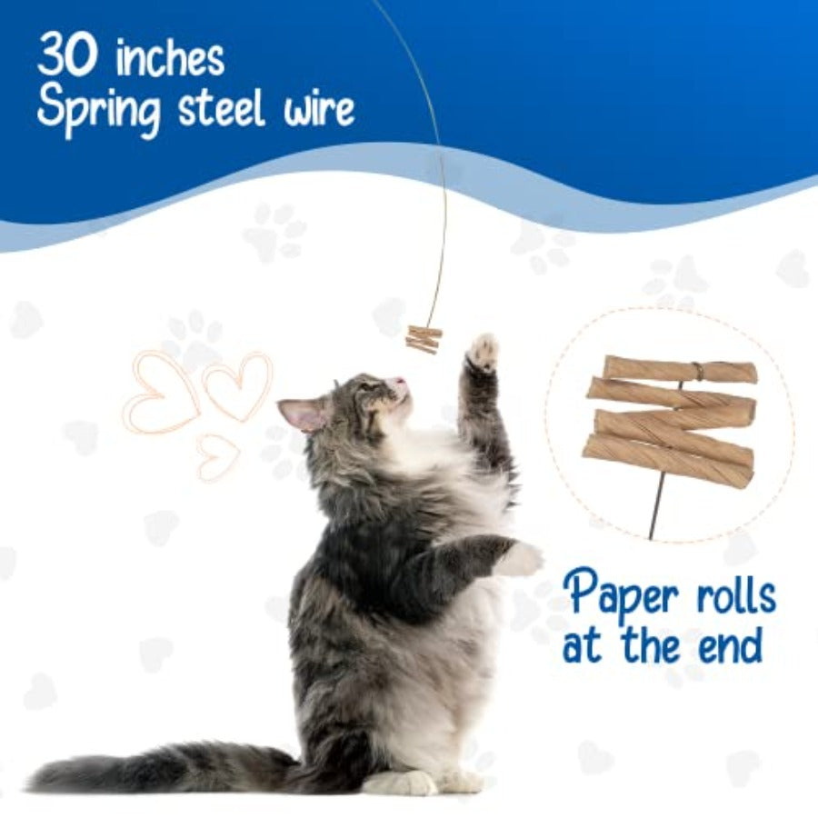 Interactive Cat Toy Fun and Fitness for Your Furry Friend Engaging Paper Roll Attached with 30 Inches ible Spring Steel Wire fo