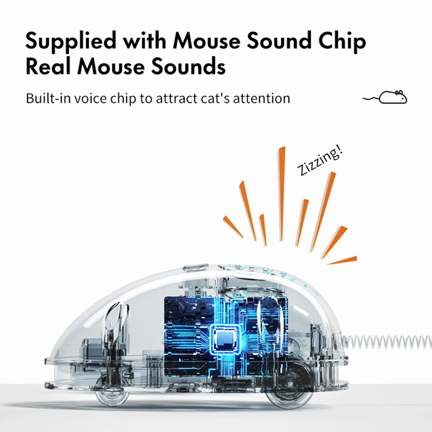 NEW Motion Cat Toy, Electronic Moving Mouse Cat Toy, Interactive Cat Toy with Rechargeable Battery, Sound Box Cat Mouse Feather