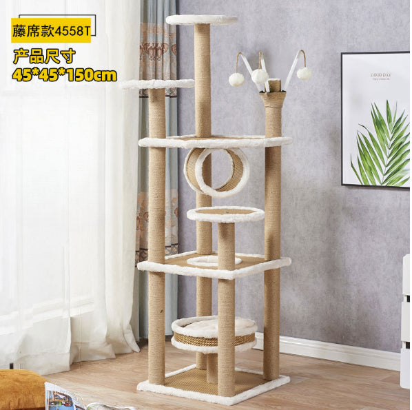 Flower cat tree tower house scratches climb cute luxury purple pet cat tree sisal